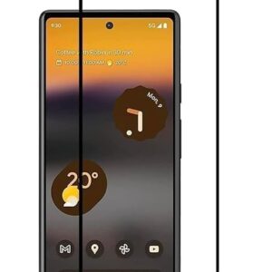 MKG-Tempered Glass Screen Protector Compatible For Google Pixel 6A (Black) Edge To Edge Full Screen Coverage With Easy Installation Kit,Pack Of 1